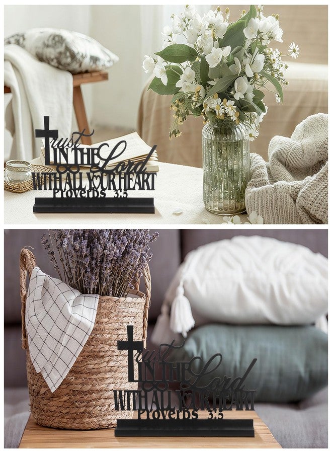 Jetec Inspirational Table Art with God All Things Are Possible Positive Sign Home Table Decoration, Motivational Centerpieces Letter Sign Wooden for Faith Motivational Decor (Trust All Your Heart) - Image 5