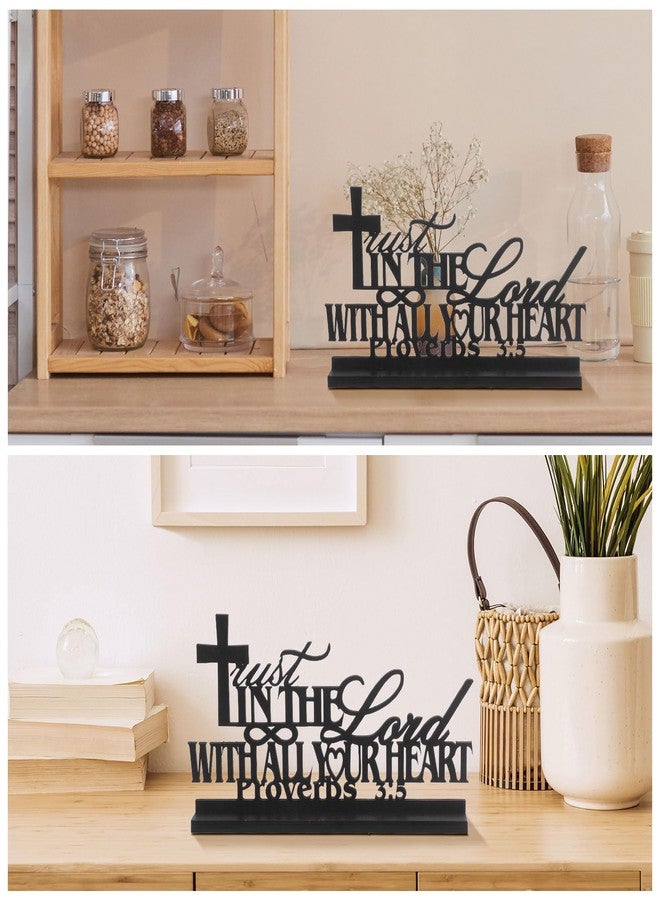 Jetec Inspirational Table Art with God All Things Are Possible Positive Sign Home Table Decoration, Motivational Centerpieces Letter Sign Wooden for Faith Motivational Decor (Trust All Your Heart) - Image 4