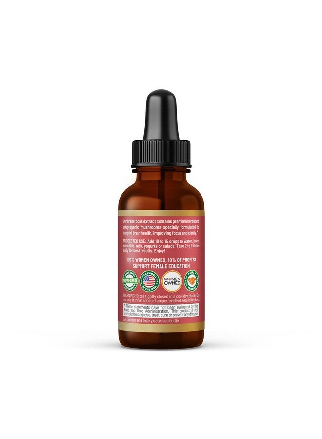 Herbal Goodness Brain and Focus Support - Nootropic Brain Supplement with Gingko and Lion's Mane, Brain Health - Non-GMO, Natural Clarity, Energy & Mental Performance | Vegan, Liquid Drops 1 fl. oz - Image 3