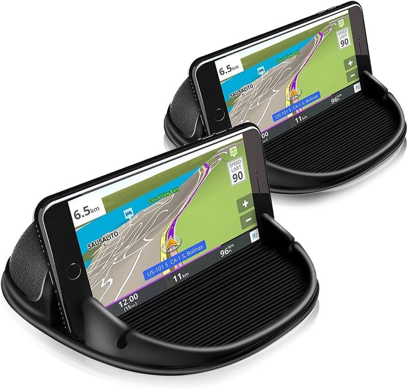 Loncaster 2 Pack Dashboard Car Phone Holder Mount, Universal Cell Phone Automobile Cradles Ultra Stable Slip Free Hands Free Car Accessories Compatible for iPhone, Most Smartphones and GPS - Image 1