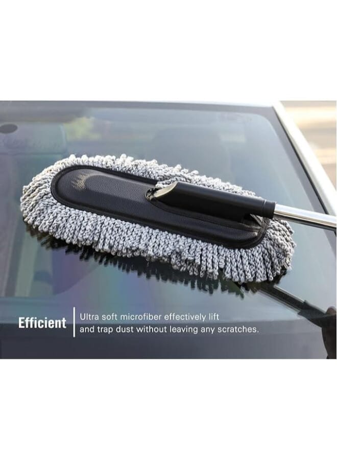 Super Soft Microfiber Car Duster with Extendable Handle - Multicolor - Image 2