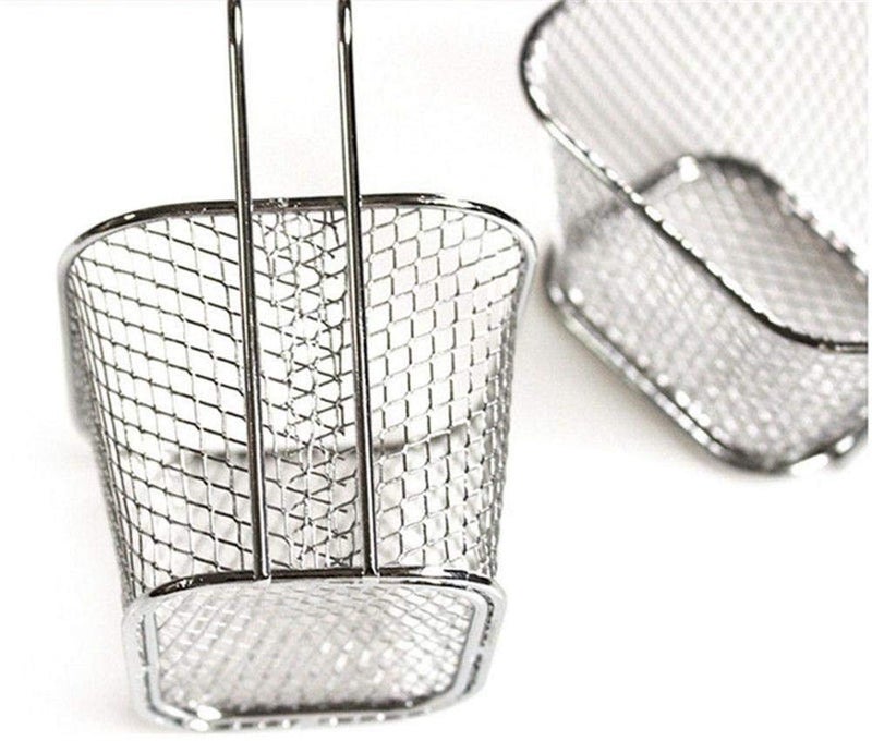 IVAR Frying Basket Mini Mesh Food Drainer Serving Stainless Steel Basket and Commercial Strainer Net for Potatoes Chips Cooking Tool Cookware French Fries and Chicken Fast Food Wing 1Pc - Image 5