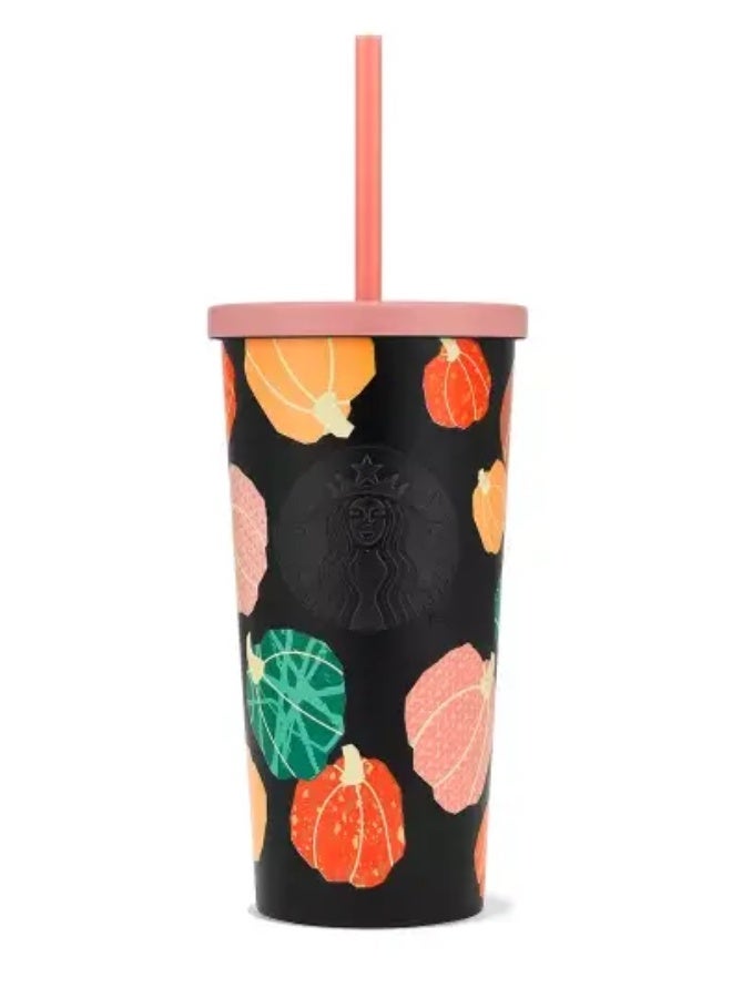 Starbucks Cold cup Stainless Steel Floating Pumpkins - 17oz (503ml) - Image 1