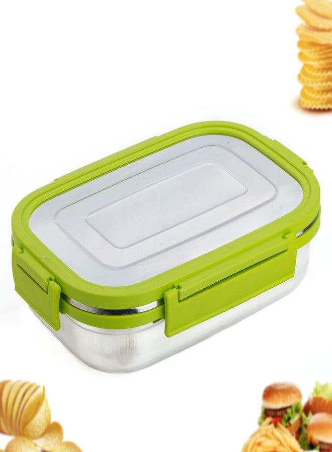 COOKVITA علبة غداء COOKVITA الممتازة المصنوعة من الفولاذ المقاوم للصدأ للمدرسة والجامعة والمكتب (عبوة من قطعة واحدة، لون أخضر) (TCP_FUIJAN_Lunchbox_Green_1) - Image 1