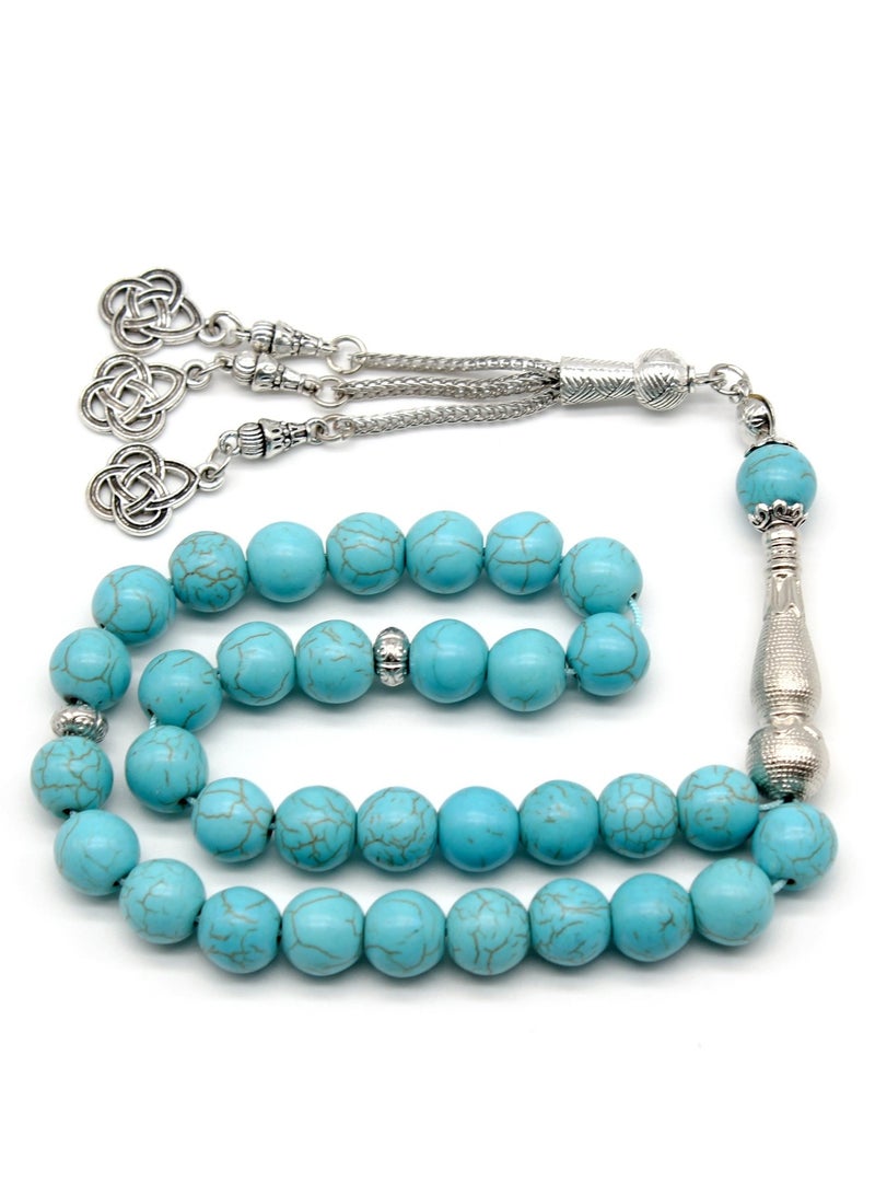 Fianser Tasbih 33 Prayer Beads 10mm Turquesa Blue Muslim Islamic Arabic Tassels Exquisite Luxury Handmade  - Image 2