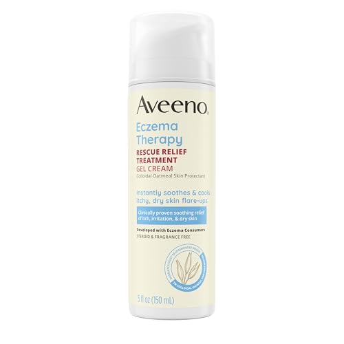 Aveeno Eczema Therapy Rescue Relief Treatment Gel Cream with Colloidal Oatmeal Skin Protectant Instantly Soothes Cools Itchy Dry Skin FlareUps Steroid Fragrance Free 50 fl oz