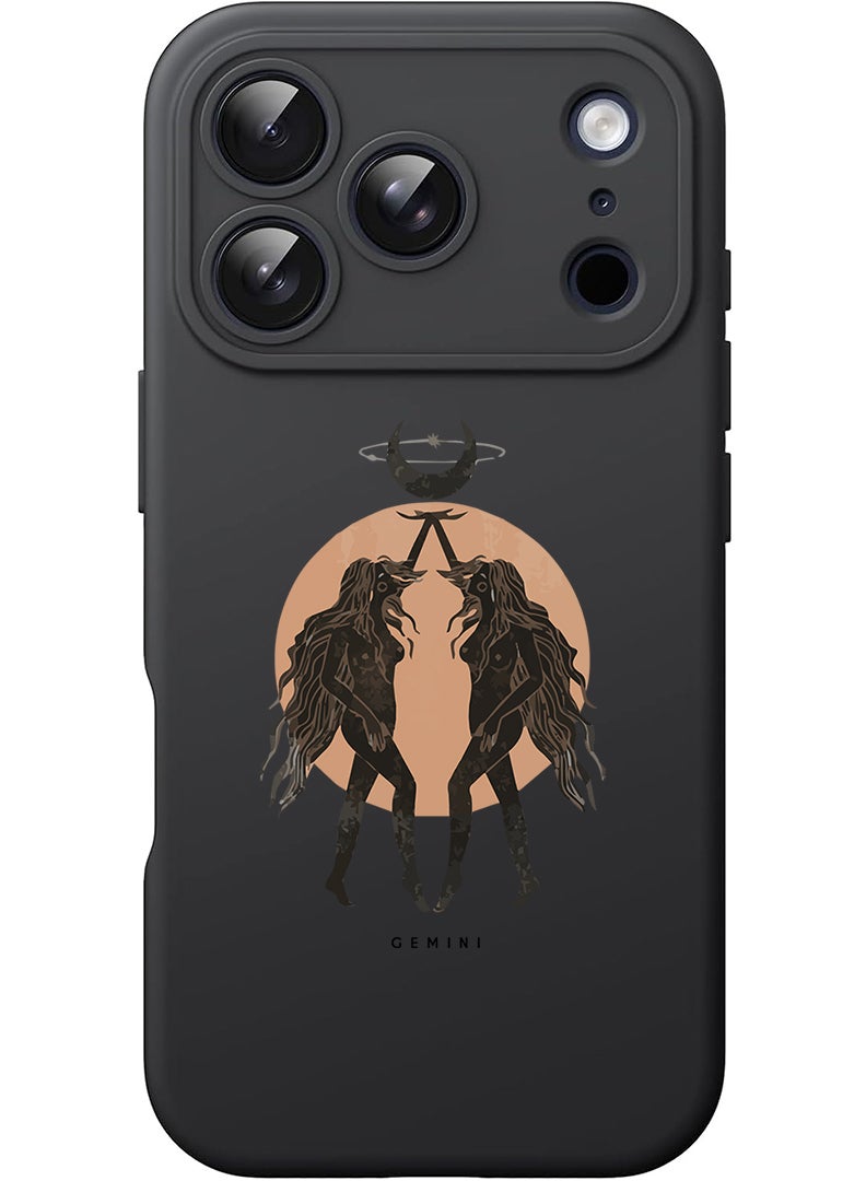 Theodor Protective Slim Fit Case Liquid Silicone Cover with Full Body Protection Anti-Scratch Shockproof Case For Apple iPhone 17 Pro Max (Black) Gemini - Image 1