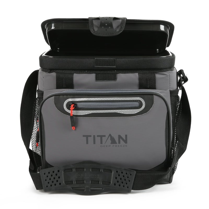 Titan by Arctic Zone Arctic Zone Titan Deep Freeze Cooler - 16 Can Zipperless Hardbody Cooler with Deep Freeze Insulation, HardBody Liner, and SmartShelf - Sharkskin Gray - Image 1