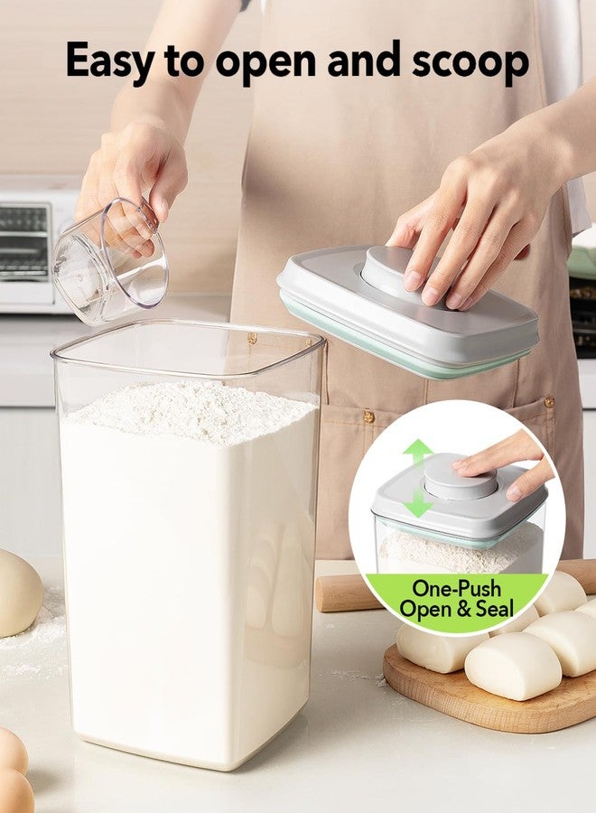 Ankou Airtight Food Storage Container with Pop Lid & 130ml Scoop, 4L/4.2qt *4 BPA-Free Cereal, Rice, Flour, Pasta & Snack Container, Stackable & Durable,Kitchen Pantry Organizer - Image 2