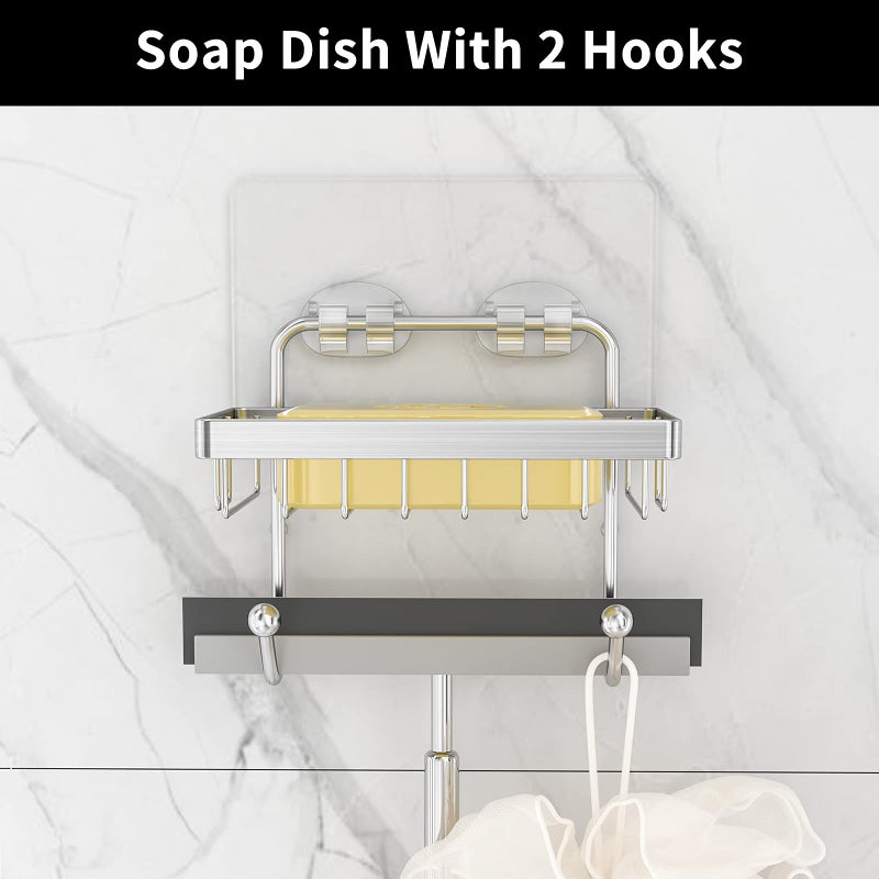 ODesign Shower Caddy 3 Pack-Shower Bathroom Shelves Rack,Rustproof Wall Mounted SUS304 Stainless Steel-No Drilling,Adhesive Shower Shelf Suction Cup Shower Basket Organizer-Silver - Image 3