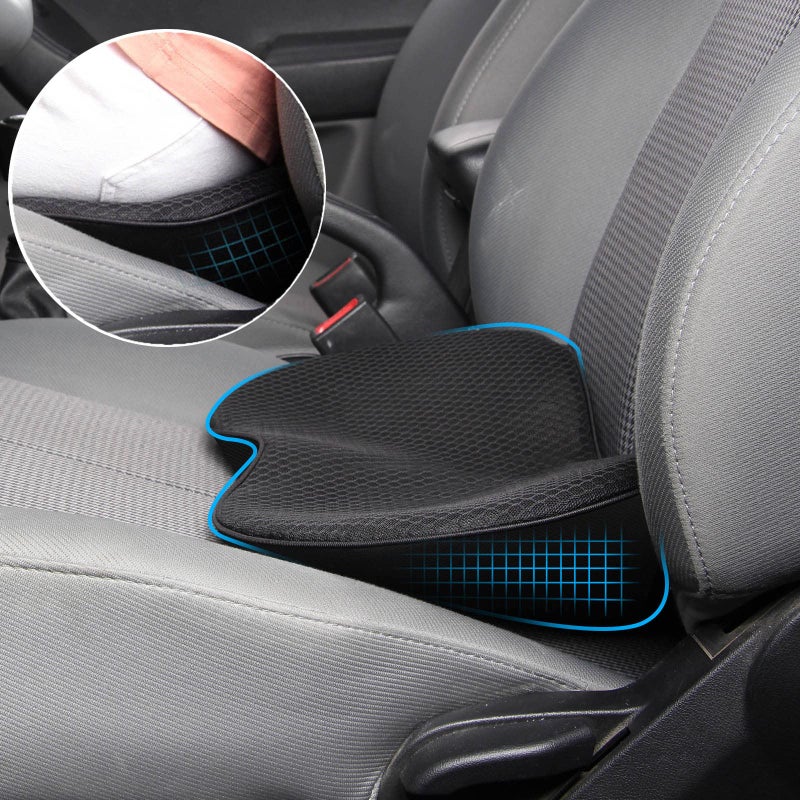 otoez Car Seat Cushion for Driving Wedge Memory Foam Seat Back Pad for Car Seat Driver Lumbar Support Pillow Back Pain Relief for Vehicle Driving Office Chair Road Trip Essential