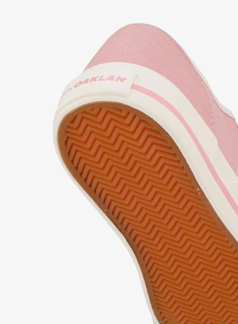 Oaklan By Shoexpress PINK Girls Striped Lace-Up Ankle Sneakers for Women | Best Price UAE