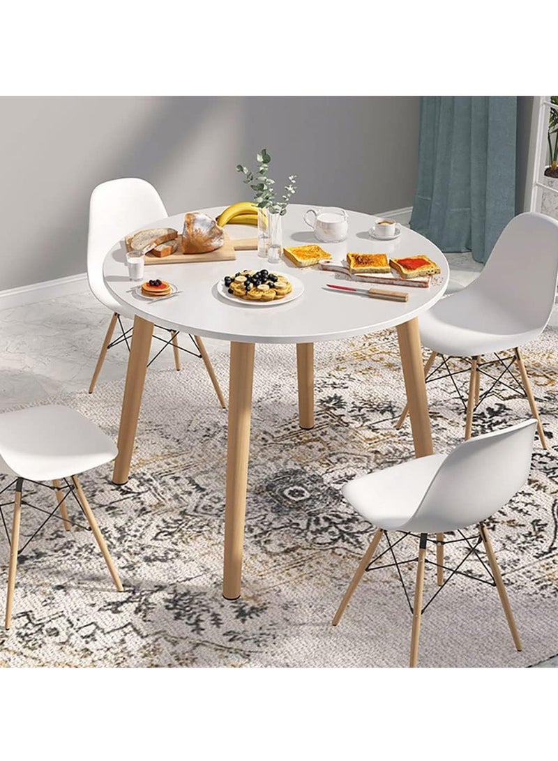 Generic Modern Dining Table Coffee Table Kitchen Table with Solid Wooden Legs Round Table for Living Room Kitchen Dining Room Lounging Cafeterias (Round, 80 * 80 * 73CM)  - Image 1