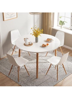 Generic Modern Dining Table Coffee Table Kitchen Table with Solid Wooden Legs Round Table for Living Room Kitchen Dining Room Lounging Cafeterias (Round, 80 * 80 * 73CM)  - Image 2