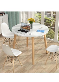 Generic Modern Dining Table Coffee Table Kitchen Table with Solid Wooden Legs Round Table for Living Room Kitchen Dining Room Lounging Cafeterias (Round, 80 * 80 * 73CM)  - Image 3