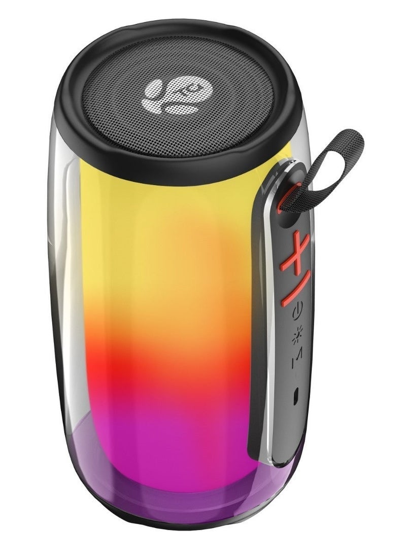 واي مكبر صوت بلوتوث لاسلكي محمول بإضاءة RGB ملونة، صوت جهير عميق، مكبر صوت صغير الحجم للسفر، مكبر صوت صغير قابل لإعادة الشحن للاستخدام المنزلي والخارجي والسفر - Image 1