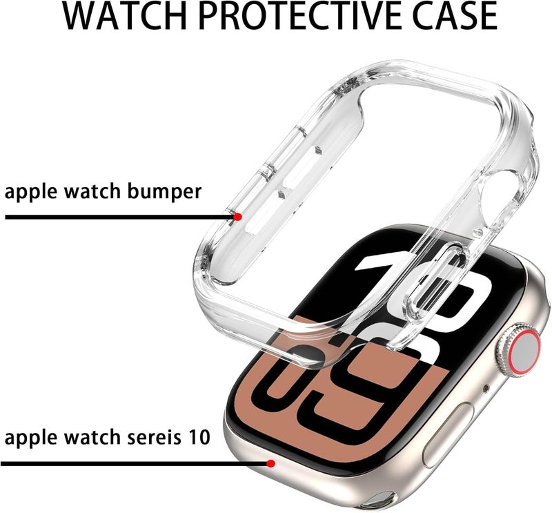 Meyaar Hard PC Bumper Case for Apple Watch Series 10,Ultra-Thin Protective Cover Frame [NO Screen Protector] for iWatch Series 10 (Clear, 46 MM) - Image 3