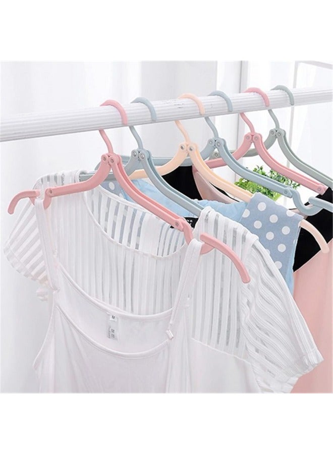 8pcs Folding Clothes Hangers, 4 Colors Travel Hangers Foldable Portable Plastic Clothes Coats Hangers Home Hotel Camping Holiday Travel Accessories Cruise Essentials (Green/Blue/Pink/Beige) - Image 2