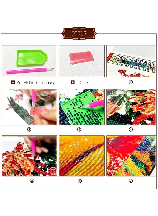 Diamond Drawing Premium Full Drill DIY 5D Painting Kits For Adults And Kids Brown/White/Blue - Image 4