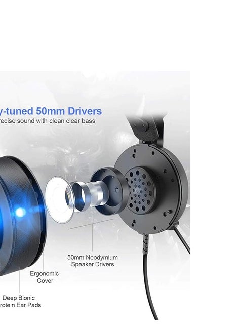 ALWUP-Gaming Headset-Omnidirectional Anti_Noise Microphone-For XBOX Playstation 4&5-1 Nintendo Switch Computer Laptop of Stereo Surround Sound, Deep Ear Pads-A9