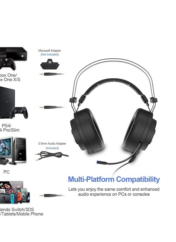 ALWUP - ALWUP-Gaming Headset-Omnidirectional Anti_Noise Microphone-For XBOX Playstation 4&5-1 Nintendo Switch Computer Laptop of Stereo Surround Sound, Deep Ear Pads-A9 - Image 1