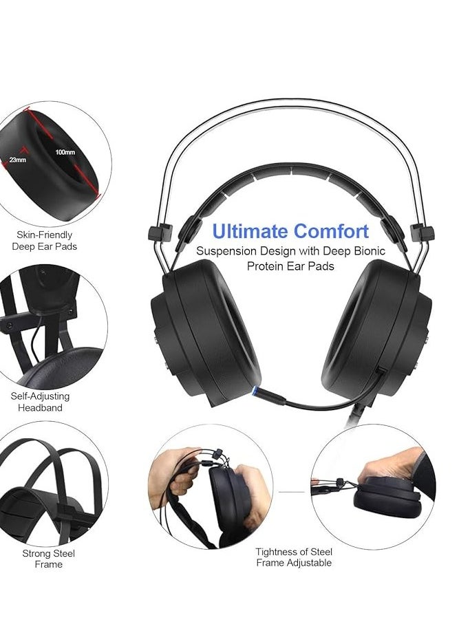ALWUP - ALWUP-Gaming Headset-Omnidirectional Anti_Noise Microphone-For XBOX Playstation 4&5-1 Nintendo Switch Computer Laptop of Stereo Surround Sound, Deep Ear Pads-A9 - Image 1