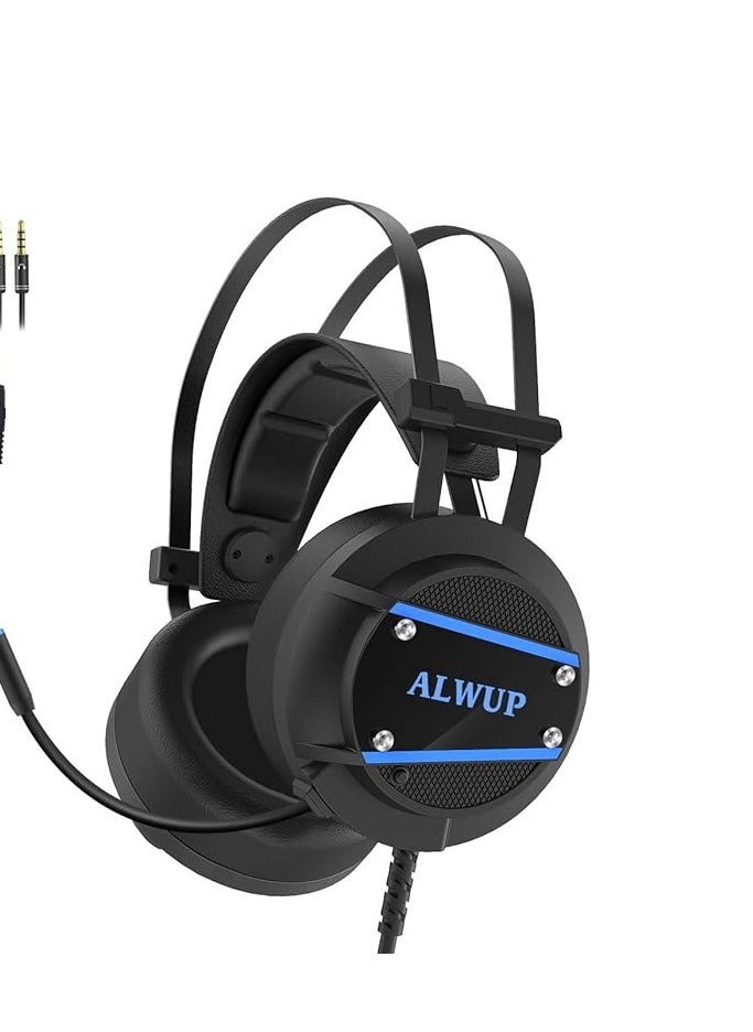 ALWUP - ALWUP-Gaming Headset-Omnidirectional Anti_Noise Microphone-For XBOX Playstation 4&5-1 Nintendo Switch Computer Laptop of Stereo Surround Sound, Deep Ear Pads-A9 - Image 1