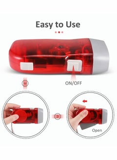Excefore Hand Crank Flashlight No Battery Flashlight Shake Flashlight with LED Bright Light for Camping Home Car Gear Self Powered Charging Torch Dynamo, Yellow, Red, Grey, Blue 4 PCS  - Image 3