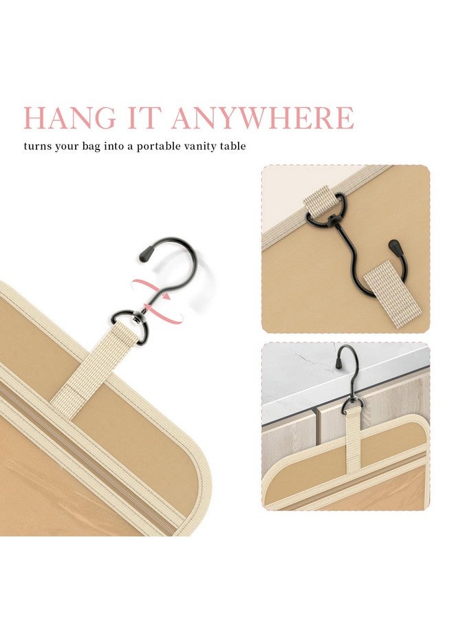 HOTOR Travel Toiletry Bag for Women with Hanging Hook - Portable Cosmetic Case, Toiletry Bag for Traveling Women, Waterproof Travel Essentials, Pink - Image 3