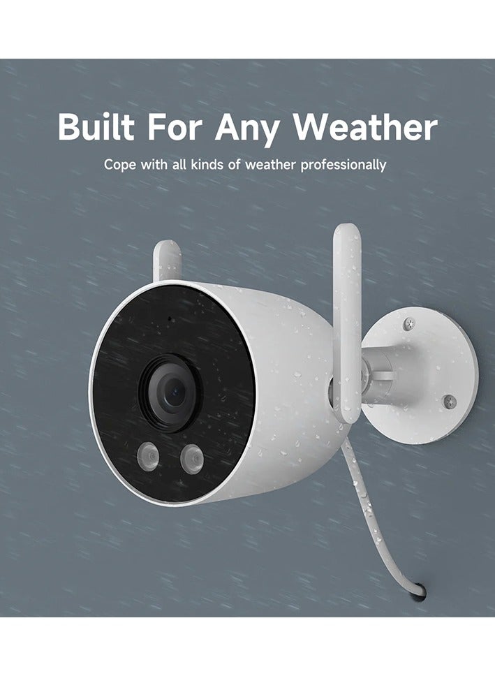 إيميلاب كاميرا مراقبة إميلاب ذكية خارجية بدقة 2K واي فاي تعمل بالكهرباء مع كشاف ضوء EC3-Lite - أبيض - Image 2