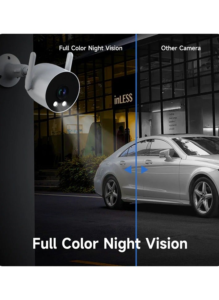 إيميلاب كاميرا مراقبة إميلاب ذكية خارجية بدقة 2K واي فاي تعمل بالكهرباء مع كشاف ضوء EC3-Lite - أبيض - Image 4