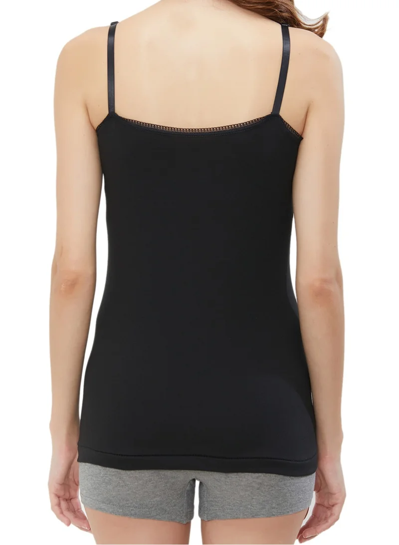 BYC GIRLS ADJUSTABLE STRAP COTTON CAMISOLE (PACK OF 3) - BLACK