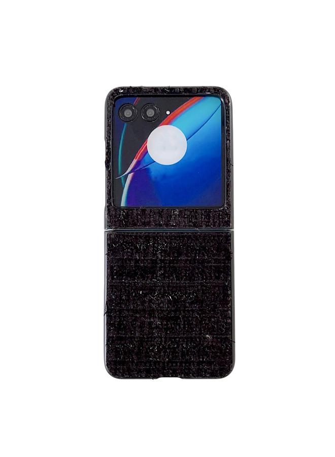 جراب حماية من القماش المنقوش لهاتف Motorola Razr 40 Ultra PC (أسود)