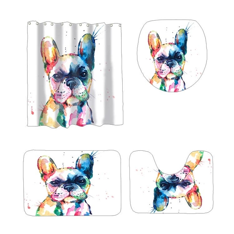 Y&D Chinese Manufacture Bath Mats Luxury Shower Curtain Set Printed Bathroom Rug Set - Image 1