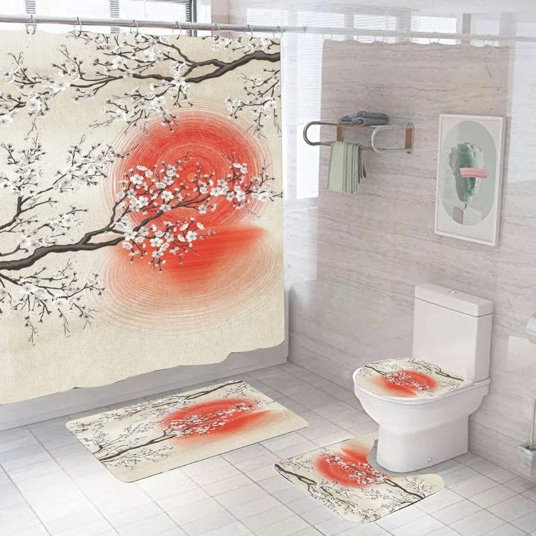 Y&D Chinese Manufacture Bath Mats Luxury Shower Curtain Set Printed Bathroom Rug Set - Image 3