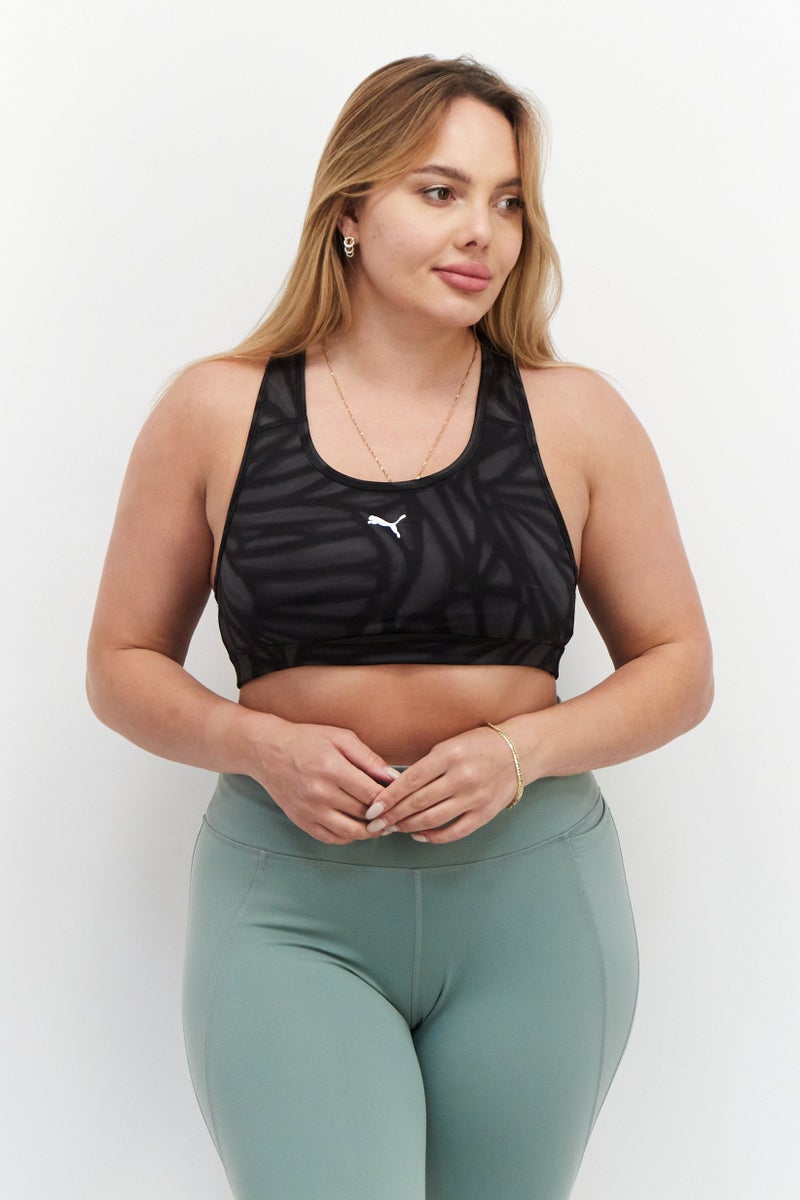 PUMA Women Sportswear Fit Padded Brand Logo Sports Bra, Black - Image 1