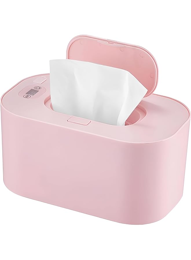 X spring Baby Wipe Warmer Baby Wet Wipes Dispenser With 3 Temperature Modes 10W Constant Large Capacity Portable Wipe Warmer Newborn Baby Usb Charging Wet Wipe Warmer For Home Car Travel (Pink） - Image 1