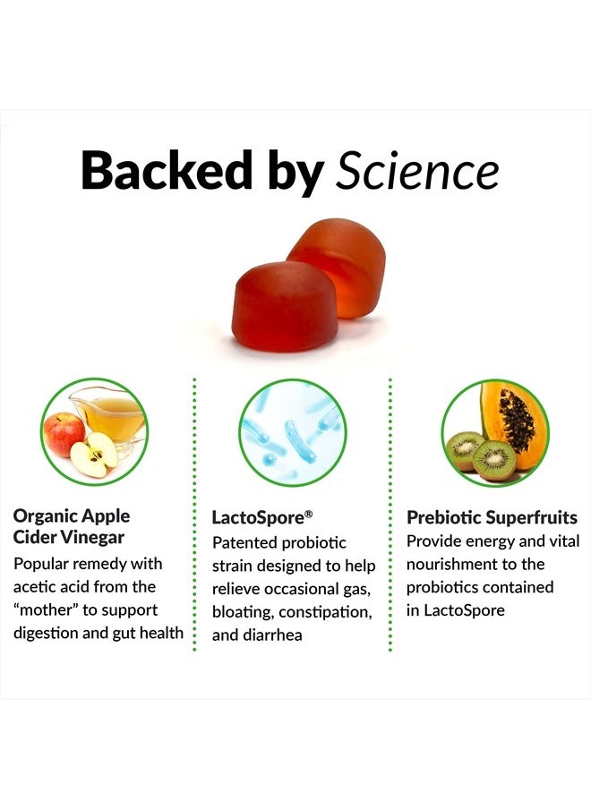 Force Factor - FORCE FACTOR ProbioSlim Apple Cider Vinegar Gummies Organic LactoSpore Prebiotics to Support Digestion, Metabolism, Immune Health, 240 Gummies (2-Pack), White (Packaging) (FFS-00806-FG) - Image 1