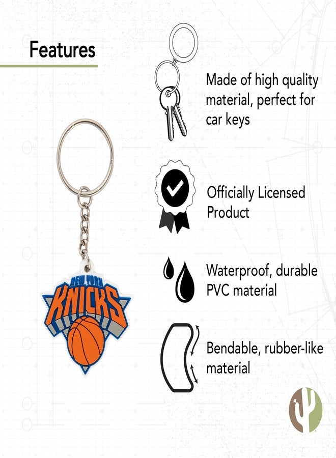 Desert Cactus New York Knicks Keychain - Official National Basketball League Key Holder for Car Keys, Backpack, Lanyard - NBA Team Gift (PVC) - Image 3