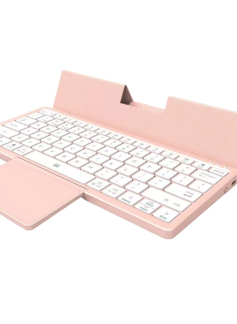 Rock Pow Bluetooth Keyboard Portable Full Size Keyboard with Large Touchpad PU Leather Magnetic Detachable Stand Wireless Travel Keyboard for Windows iOS Android Mac  - Image 1