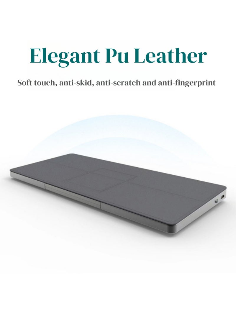 Rock Pow Bluetooth Keyboard Portable Full Size Keyboard with Large Touchpad PU Leather Magnetic Detachable Stand Wireless Travel Keyboard for Windows iOS Android Mac  - Image 3