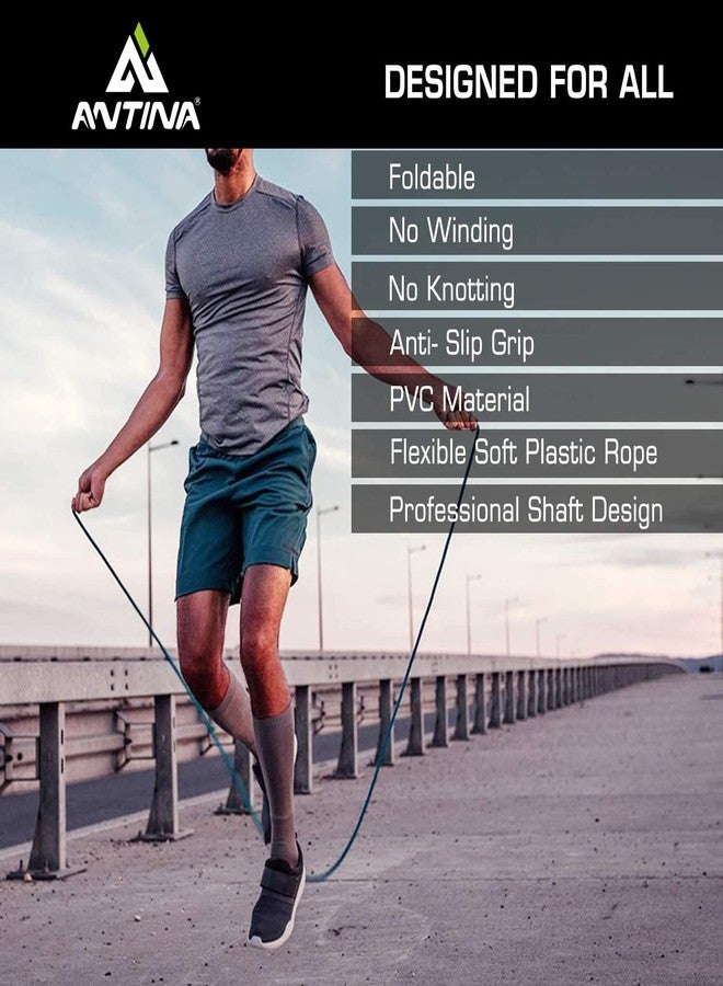 ANTINA Fitness Polypropylene Skipping Ropes with Bearing Freestyle Skipping Rope Best in Fitness, Sports, Exercise, Workout(GREYBLACK) - Image 5