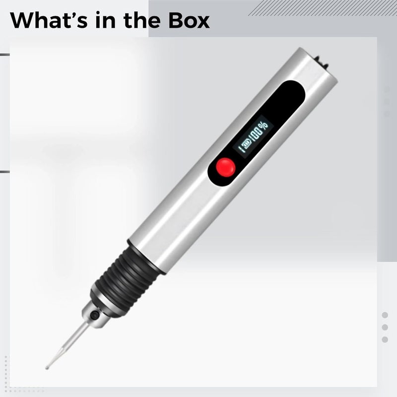Cordless Engraving Pen, Electric Tool, 3 Speeds, 30 Bits, 500Mah, Carving For Jade Stone Metal Glass, Power Display - Image 2