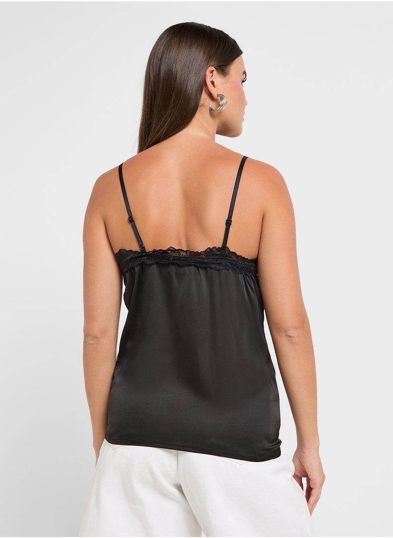 Ginger Basics Satin Lace Cami Top  - Image 2