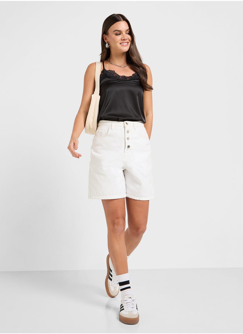 Ginger Basics Satin Lace Cami Top  - Image 4