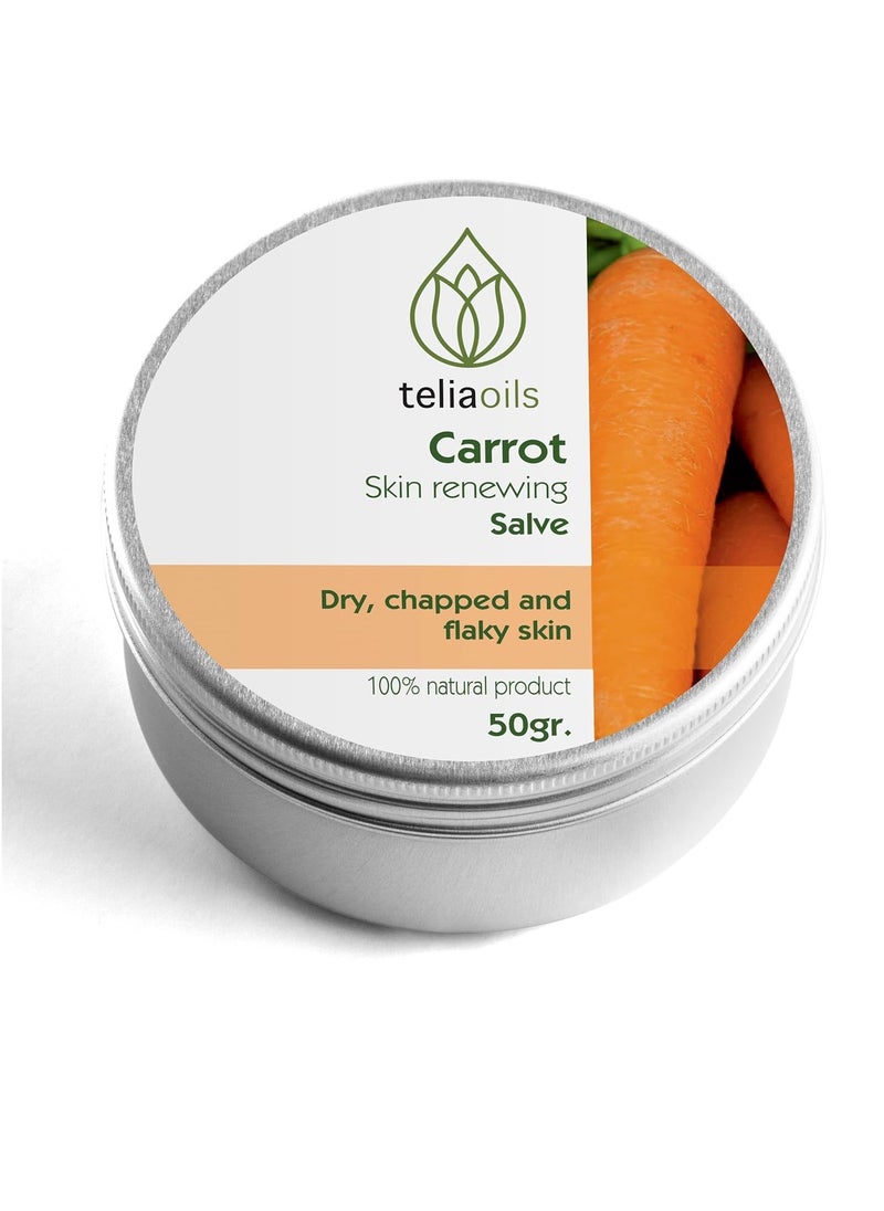 teliaoils Teliaoils Carrot Salve - Natural And Certified Organic - For Dry And Sensitive Skin - Reduces Wrinkles, Improves Skin General Health - Everyday Cleanser And Moisturizer 1.70 Oz / 50ml  - Image 1