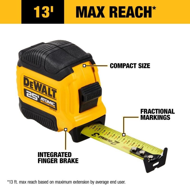 DEWALT DEWALT Atomic Compact Series 25 ft Tape Measure DWHT38125S - Image 2