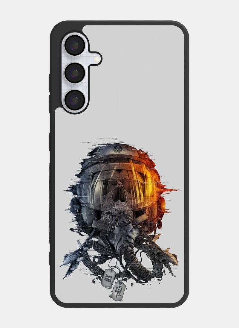 بكسلات كفر سامسونج جالكسي ايه 25 طيار حربي مقاتل رمادي برتقالي - Image 1