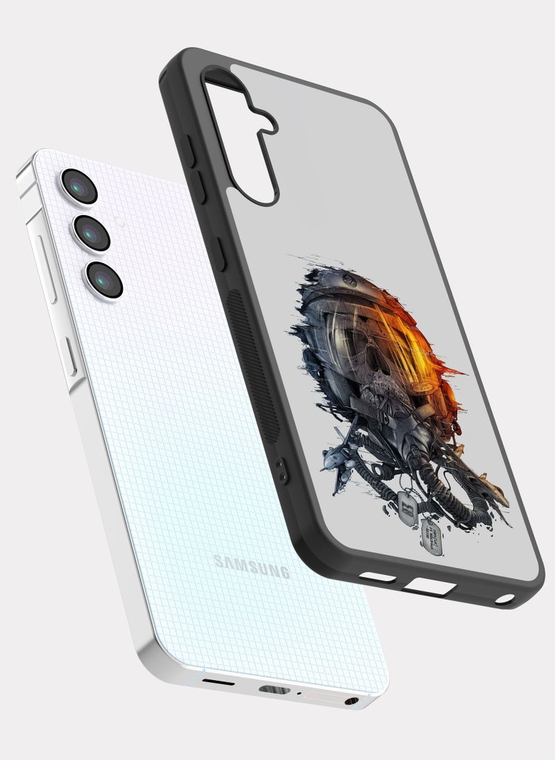 بكسلات كفر سامسونج جالكسي ايه 25 طيار حربي مقاتل رمادي برتقالي - Image 2