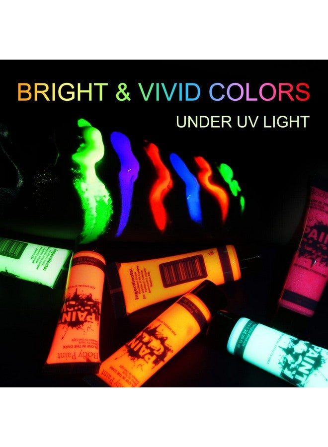 GARYOB Glow in Dark Face Body Paint UV Blacklight Neon Fluorescent 0.34oz Set of 6 Tubes - Image 2